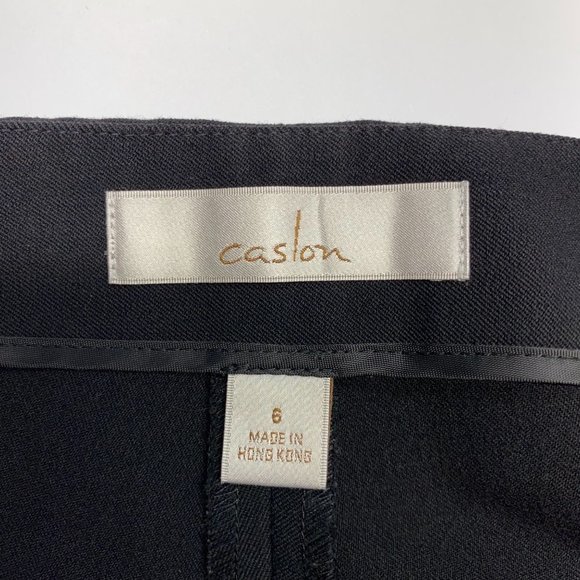 CASLON Black Flat Front High Rise Wide Leg Pants 6 - Picture 7 of 16